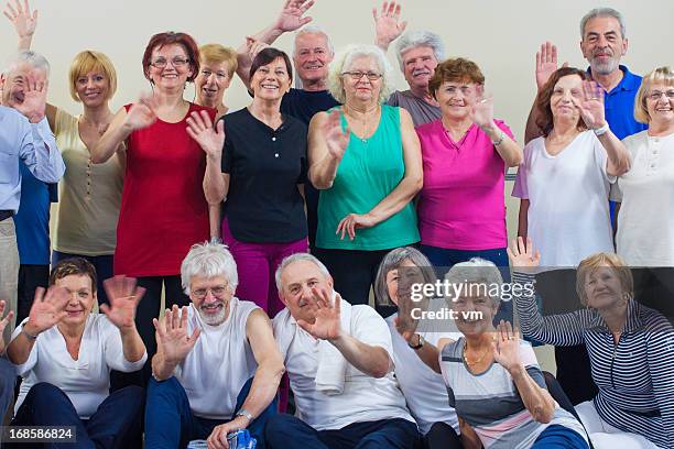 group of laughing seniors - klassfoto bildbanksfoton och bilder