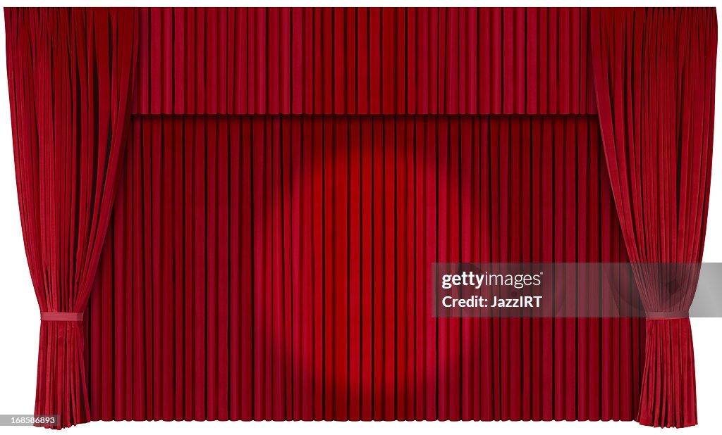 Closed Theater Curtains (isolated with clipping path over white background)