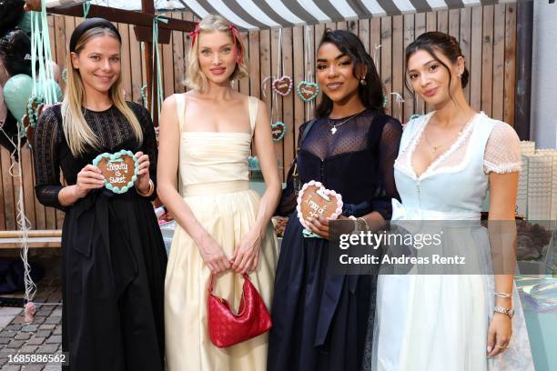 Cheyenne Pahde, Elsa Hosk, Alicia Beissert and Paola Maria Koslowski attend the Douglas Wiesn Beauty Gaudi on September 16, 2023 in Munich, Germany.