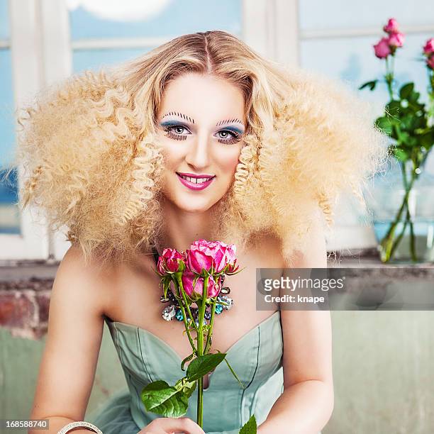 beautiful woman with creative styling - flash eyelashes stock pictures, royalty-free photos & images