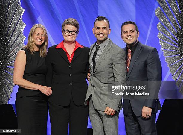 Sandra Stier, Kris Perry, Paul Katami and Jeff Zarrillo, plaintiffs in the California Prop 8 measure which restricts marriages to between a man and a...