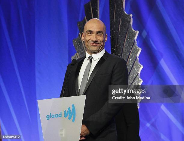 Board member Steve Warren addresses the attendees during the 24th Annual GLAAD Media Awards at the Hilton San Francisco - Union Square on May 11,...