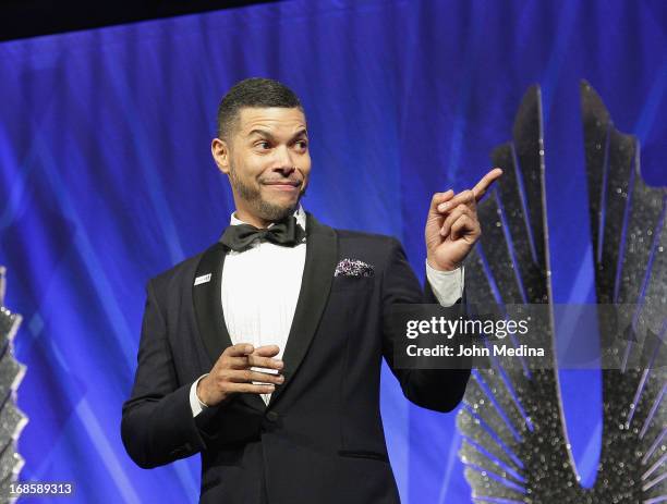 National spokesperson Wilson Cruz adrresses the attendees during the 24th Annual GLAAD Media Awards at the Hilton San Francisco - Union Square on May...