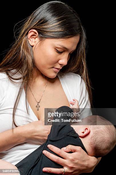mother breastfeeding baby - dia bildbanksfoton och bilder