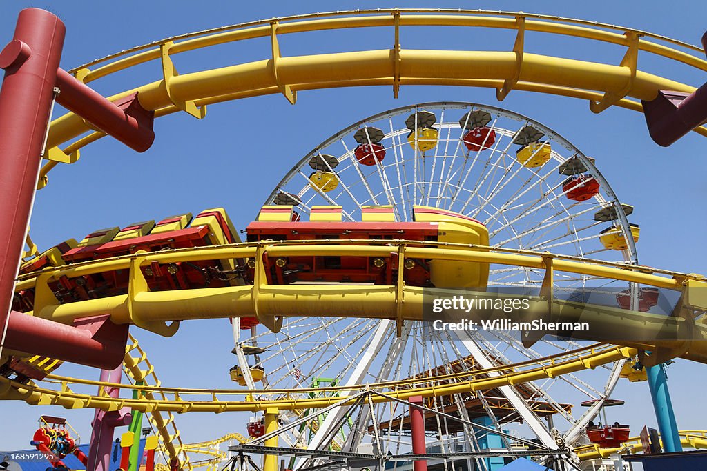 Colorful Amusement Park Rides