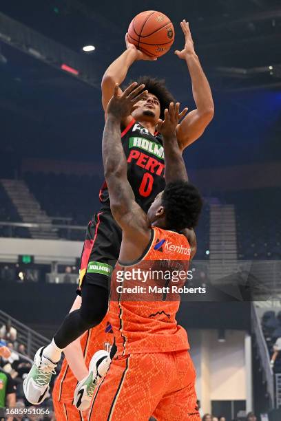During the 2023 NBL Blitz match between Cairns Taipans and Perth Wildcats at Gold Coast Convention and Exhibition Centre on September 17, 2023 in...