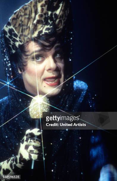 Nathan Lane dressed in drag in a scene from the film 'The Birdcage', 1996.