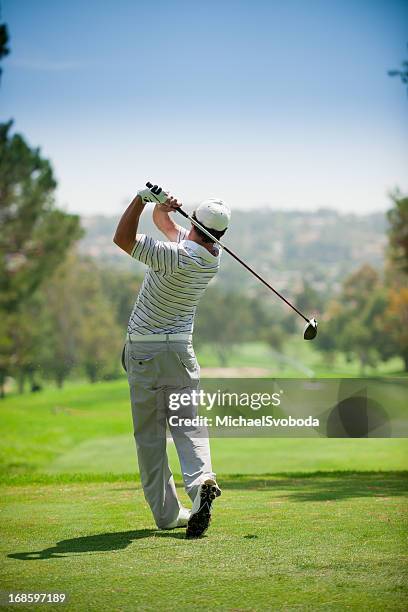 golf swing - golf putter stockfoto's en -beelden