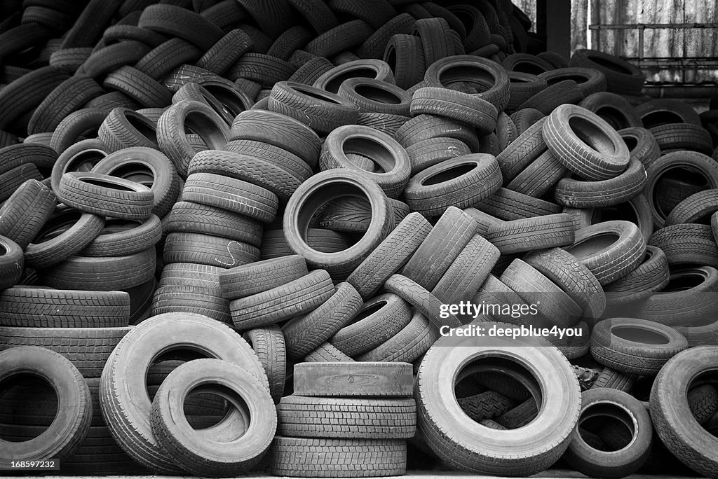 Old used car tires