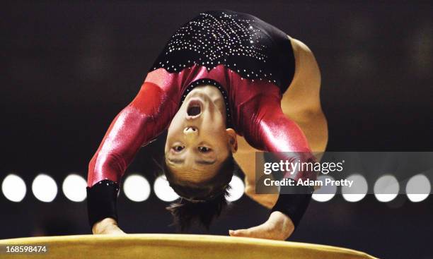 Mai Murakami of Japan performs her vault during day two of the 67th All Japan Artistic Gymnastics Individual All Around Championship at Yoyogi...