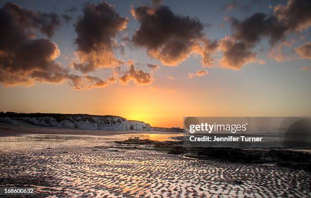 Botany Bay beach at sunset along the coast of East Kent