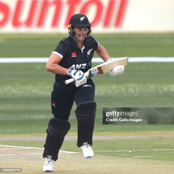 Suzie Bates of NZ during the ICC Women's Championship, 1st ODI match between South Africa and New Zealand at JB Marks Oval on September 24, 2023 in...
