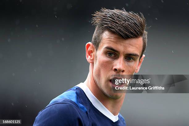 Gareth Bale of Spurs looks on during the Barclays Premier League match between Stoke City and Tottenham Hotspur at Britannia Stadium on May 12, 2013...