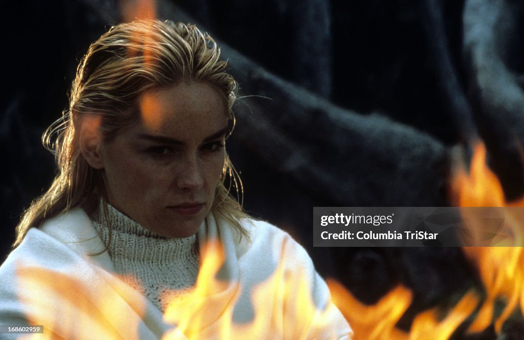 Basic Instinct Beginning Sharon Stone in scene from the film 'Basic Instinct', 1992. News Photo ...