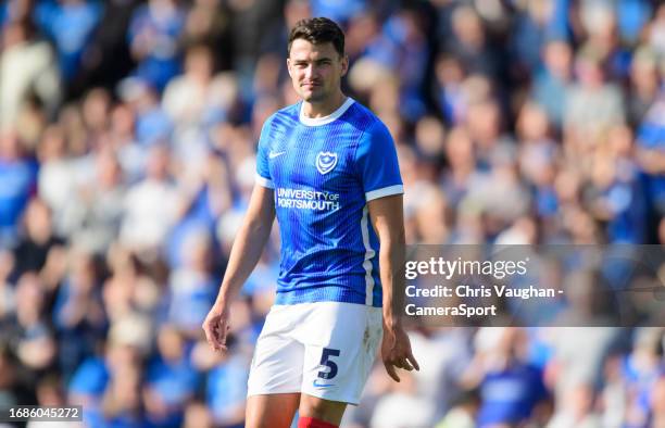 Portsmouth's Regan Poole during the Sky Bet League One match between Portsmouth and Lincoln City at Fratton Park on September 23, 2023 in Portsmouth,...