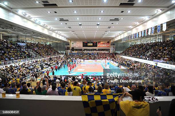 General view during game 5 of Playoffs Finals between Itas Diatec Trentino and Copra Elior Piacenza at PalaTrento on May 12, 2013 in Trento, Italy.