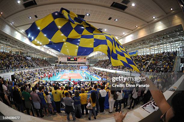 General view during game 5 of Playoffs Finals between Itas Diatec Trentino and Copra Elior Piacenza at PalaTrento on May 12, 2013 in Trento, Italy.