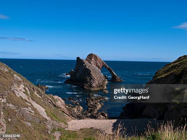 bow fiddle rock, scotland - moray scotland stock pictures, royalty-free photos & images