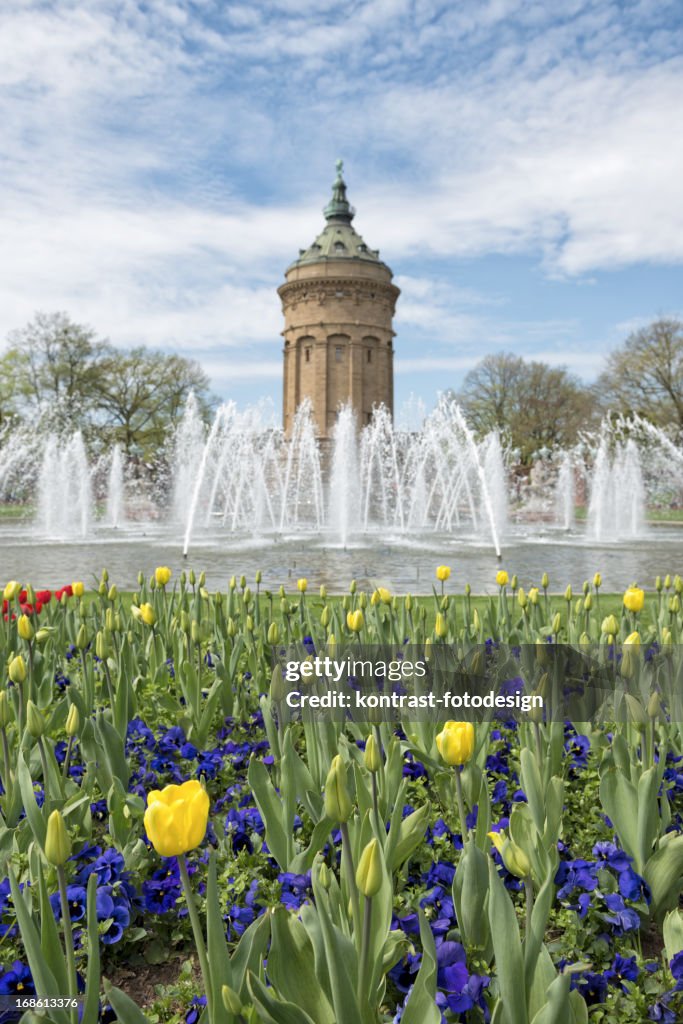 Spring time in Mannheim Mannheim water tower