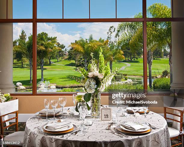 wedding table setting - country club stock pictures, royalty-free photos & images