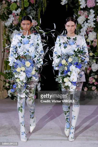 Model walks the runway during the Richard Quinn Ready to Wear Spring/Summer 2024 fashion show as part of the London Fashion Week on September 16,...