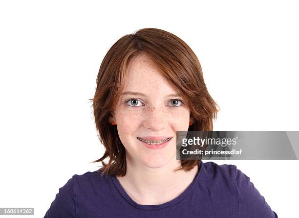 teen with braces - cute 15 year old girls stock pictures, royalty-free photos & images