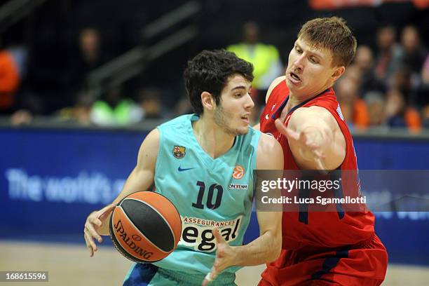 Alejandro Abrines, #10 of FC Barcelona Regal in action during the Turkish Airlines EuroLeague Final Four game 3rd and 4th place between CSKA Moscow v...