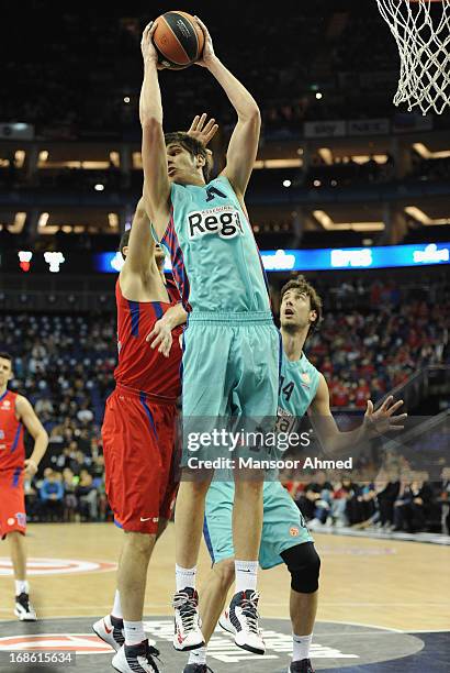 Marko Todorovic, #14 of FC Barcelona Regal in action during the Turkish Airlines EuroLeague Final Four game 3rd and 4th place between CSKA Moscow v...