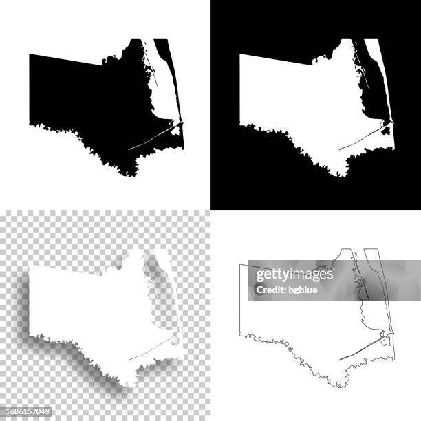 Cameron County Texas Maps For Design Blank White And Black Backgrounds High-Res Vector Graphic