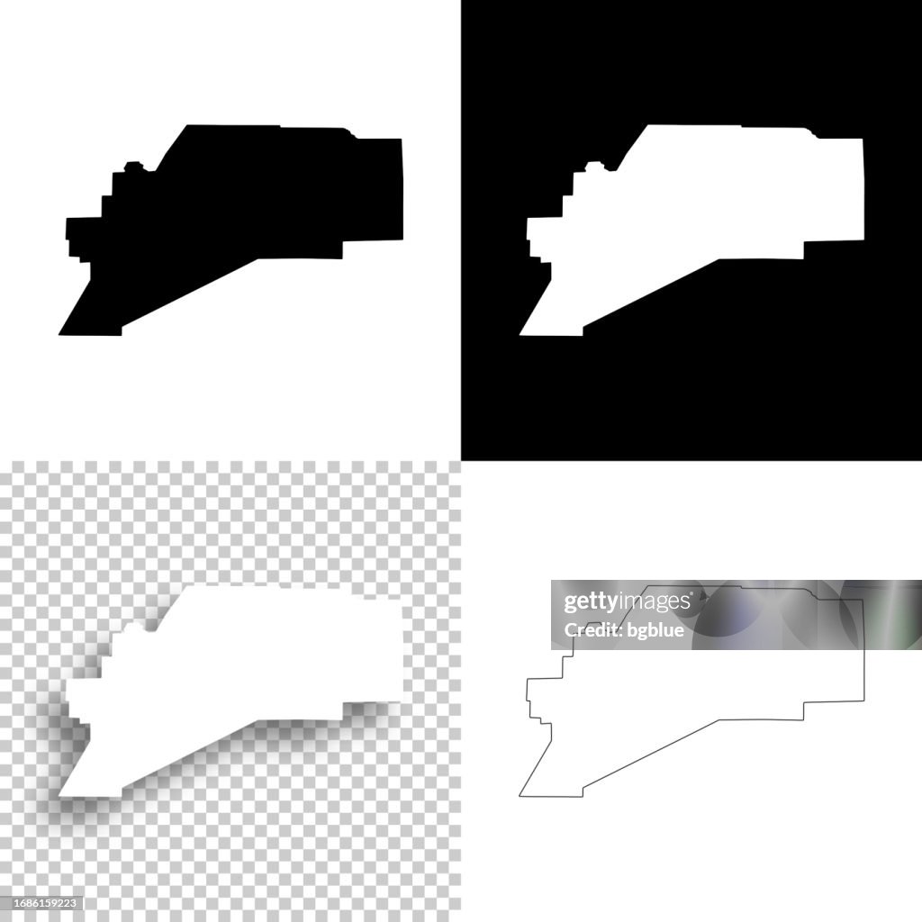 Denali, Alaska. Maps for design. Blank, white and black backgrounds