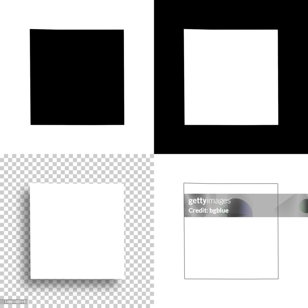 Lake County, Michigan. Maps for design. Blank, white and black backgrounds