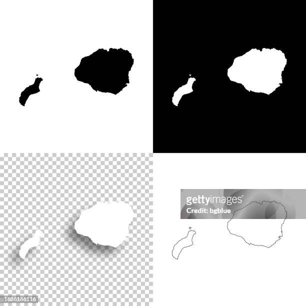 kauai county, hawaii. maps for design. blank, white and black backgrounds - kauai stock illustrations