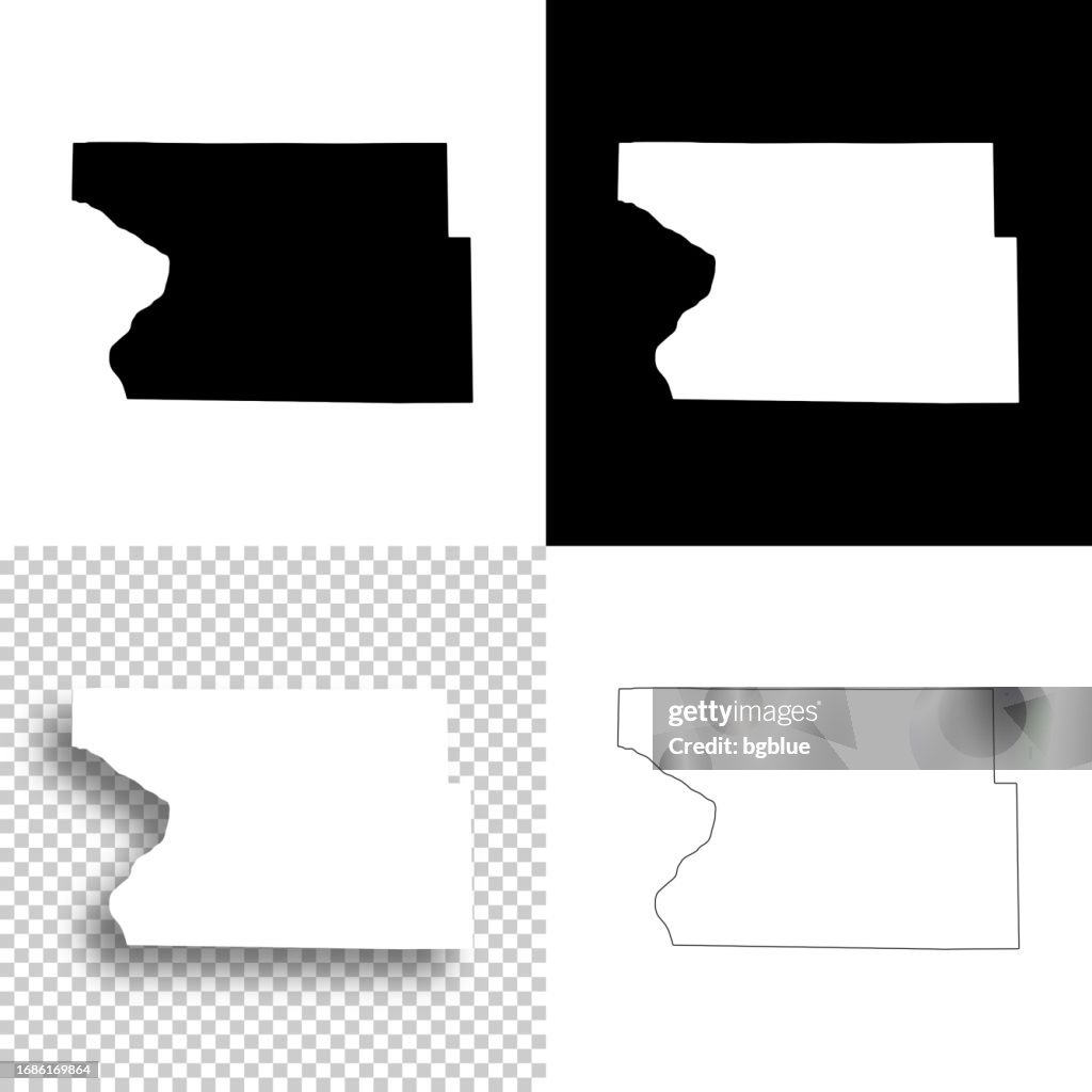 Madison County, Illinois. Maps for design. Blank, white and black backgrounds
