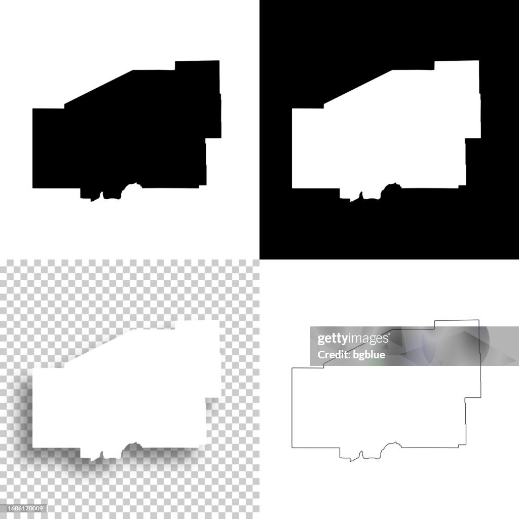 Matanuska-Susitna, Alaska. Maps for design. Blank, white and black backgrounds