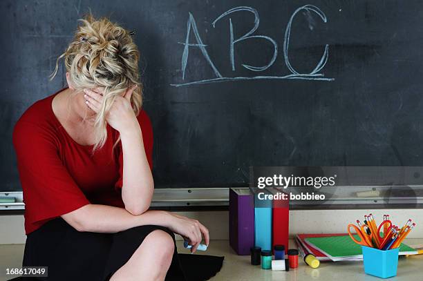 frustrated elementary teacher - elementary student stock pictures, royalty-free photos & images