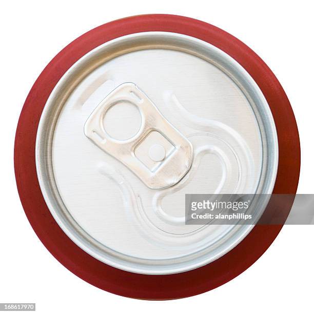 top view of unopened aluminium drinks can - high section bildbanksfoton och bilder