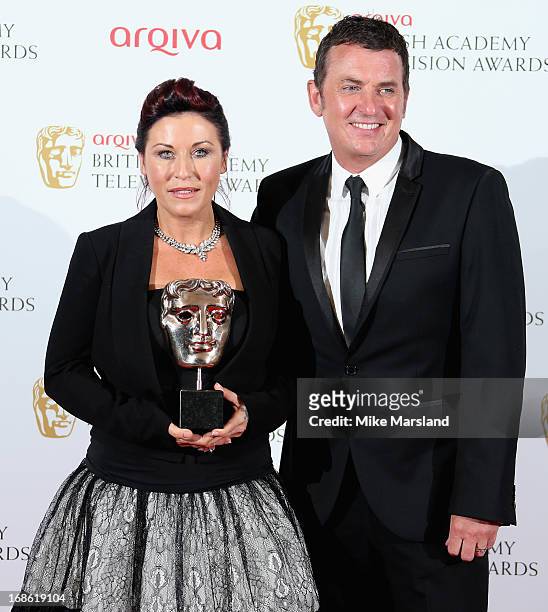 Jessie Wallace and Shane Richie with their Best Soap award for Eastenders during the Arqiva British Academy Television Awards 2013 at the Royal...