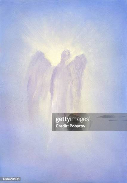 stockillustraties, clipart, cartoons en iconen met an abstract painting of an angel - touched by an angel