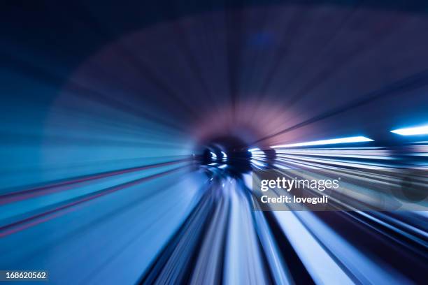 fast train through tunnel - rapid transit stock pictures, royalty-free photos & images