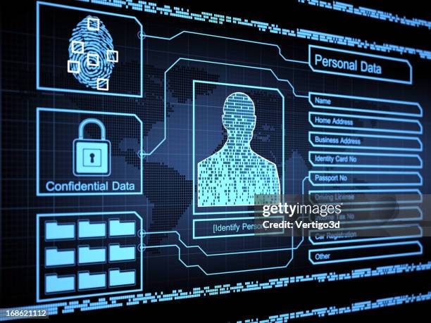 security concept - biometrics stockfoto's en -beelden