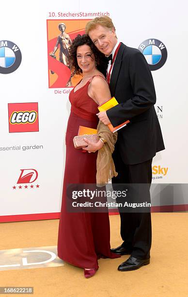 Barbara Wussow and Albert Fortell attend the charity event "Die Goldene Deutschland" at MS Deutschland on May 12, 2013 in Hamburg, Germany.