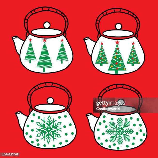 teapots . - kettle ball stock illustrations