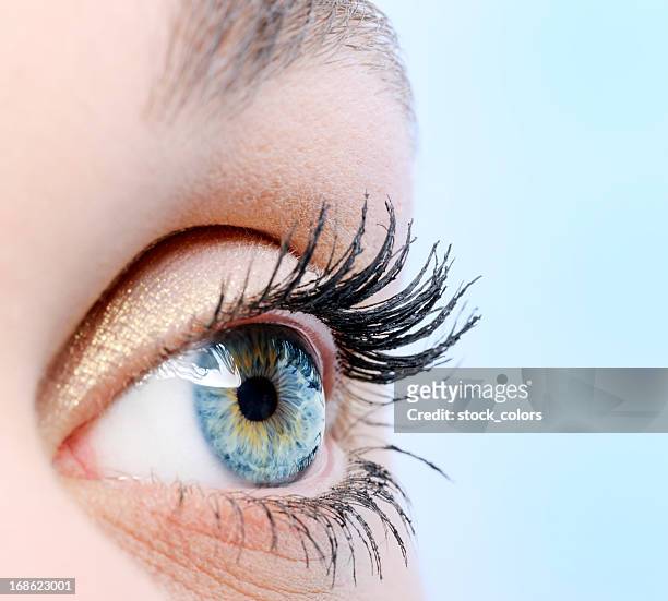 human eye close-up - close up eye side stock pictures, royalty-free photos & images