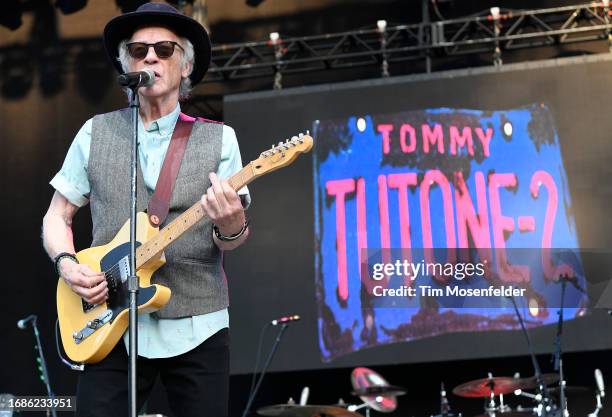 Tommy Heath of Tommy Tutone performs during the "I Want My 80's" tour at Ironstone Amphitheatre on September 16, 2023 in Murphys, California.