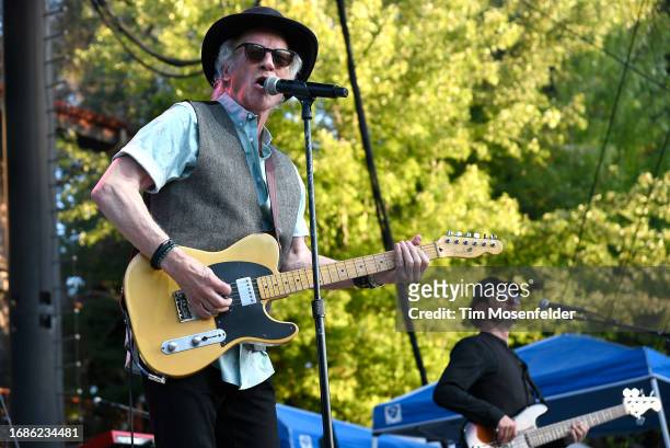 Tommy Heath of Tommy Tutone performs during the "I Want My 80's" tour at Ironstone Amphitheatre on September 16, 2023 in Murphys, California.