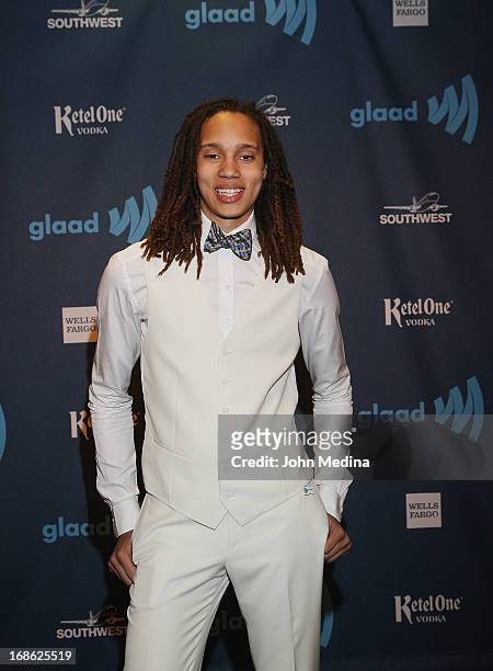 Basketball player Brittney Griner attends the 24th Annual GLAAD Media Awards at the Hilton San Francisco - Union Square on May 11, 2013 in San...
