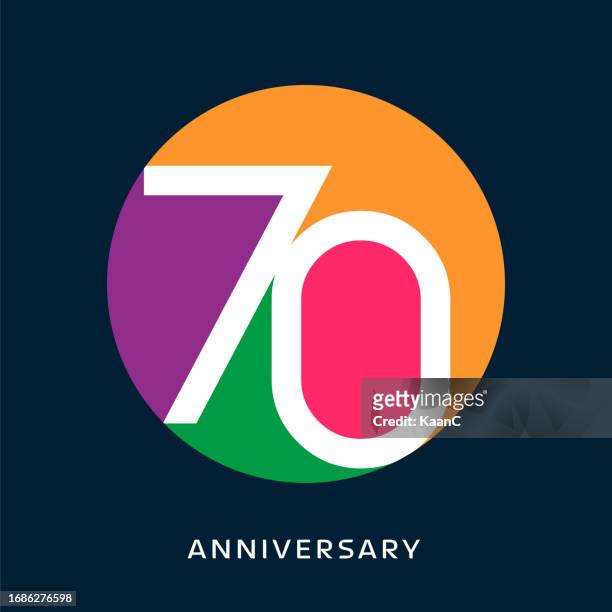 anniversary logo template isolated, anniversary icon label, anniversary symbol stock illustration - arts 50th stock illustrations
