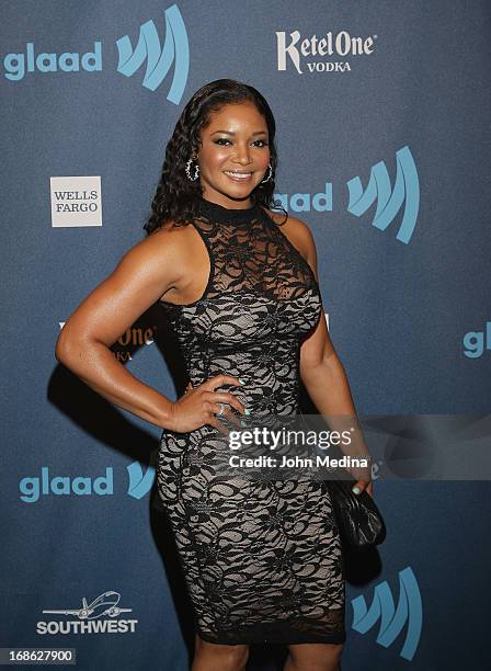 Actress Tamala Jones attends the 24th Annual GLAAD Media Awards at the Hilton San Francisco - Union Square on May 11, 2013 in San Francisco,...