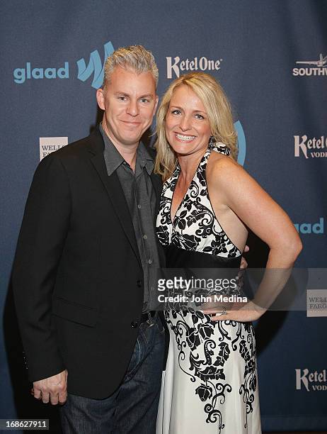 Film director Travis Fine and his wife Kristine attend the 24th Annual GLAAD Media Awards at the Hilton San Francisco - Union Square on May 11, 2013...