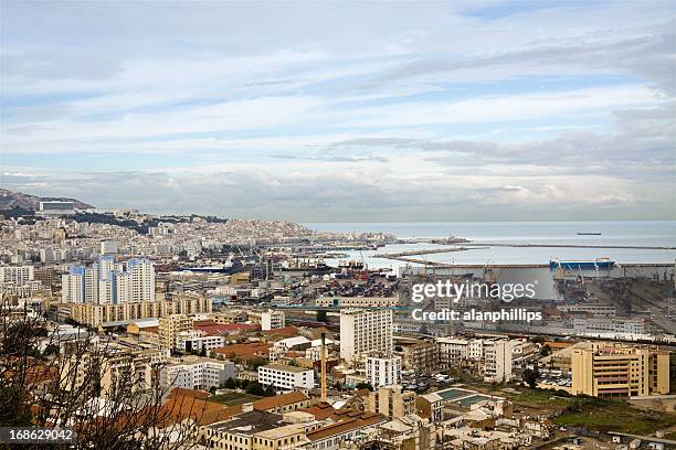 view over the city of algiers - algiers stock pictures, royalty-free photos & images